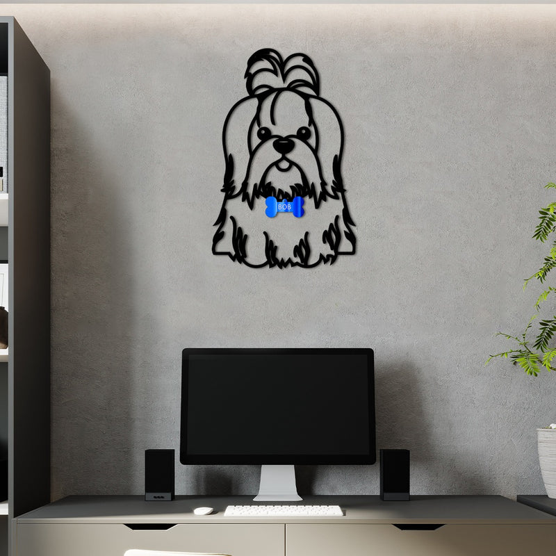 Quadro 3D Cachorro Shih tzu Decoração Super Fofa Para a seu Ambiente